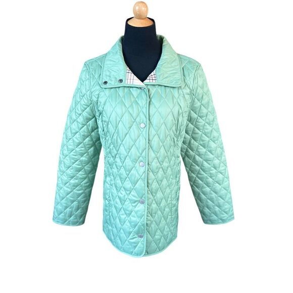 L.L.Bean Women's Quilted Jacket Outdoor Green Size M Petite - Picture 1 of 9